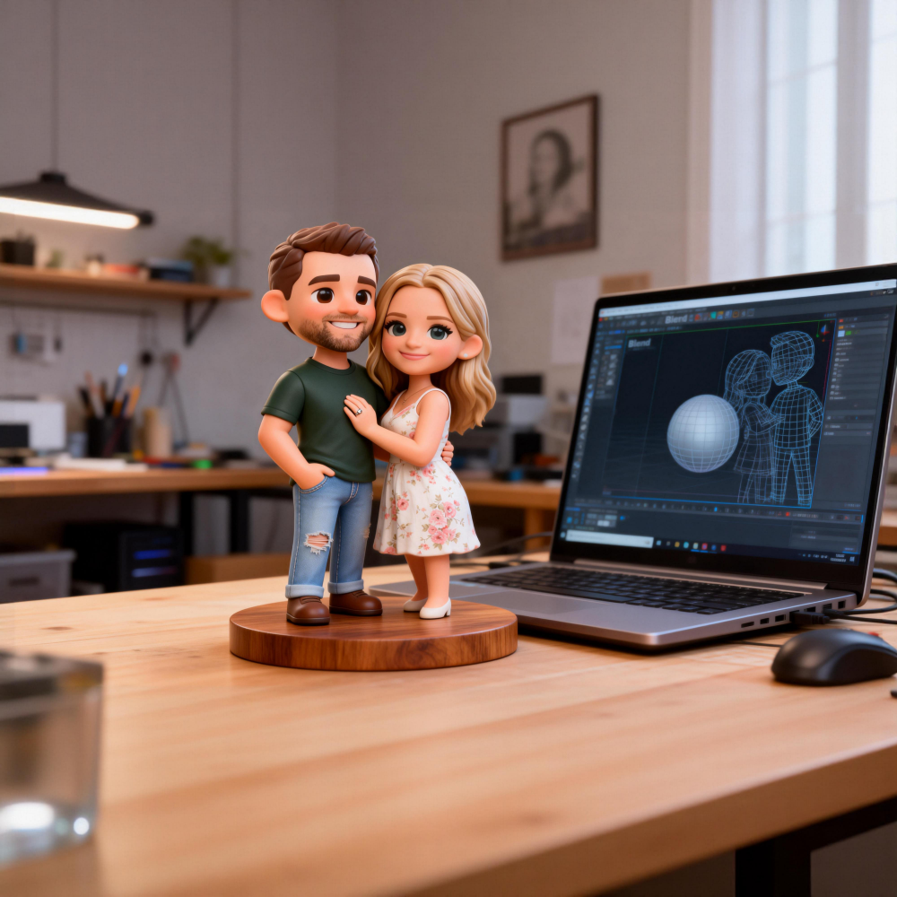 Custom AI Chibi 3D Figure from Photo, A One-of-a-Kind Personalized Gift for Couples, Anniversary & Love Stories